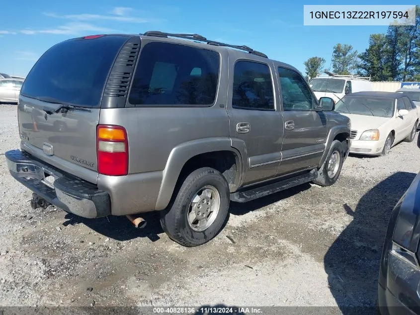 2002 Chevrolet Tahoe Lt VIN: 1GNEC13Z22R197594 Lot: 40828136