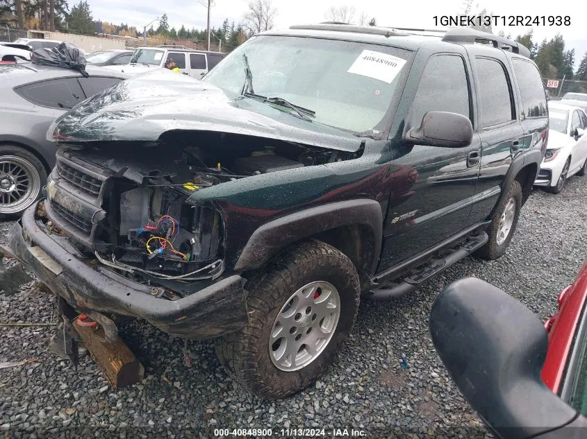 2002 Chevrolet Tahoe Z71 VIN: 1GNEK13T12R241938 Lot: 40848900