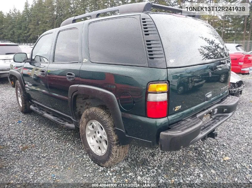 2002 Chevrolet Tahoe Z71 VIN: 1GNEK13T12R241938 Lot: 40848900