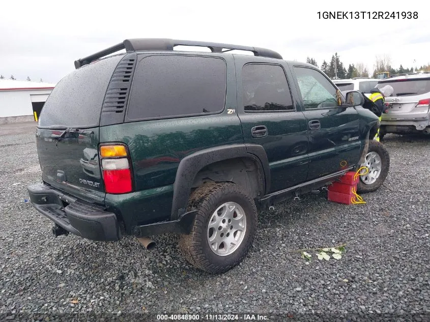 2002 Chevrolet Tahoe Z71 VIN: 1GNEK13T12R241938 Lot: 40848900