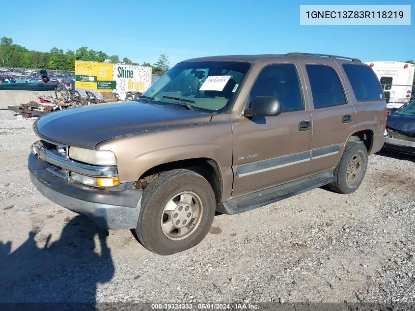 1GNEC13Z83R118219 2003 Chevrolet Tahoe Ls