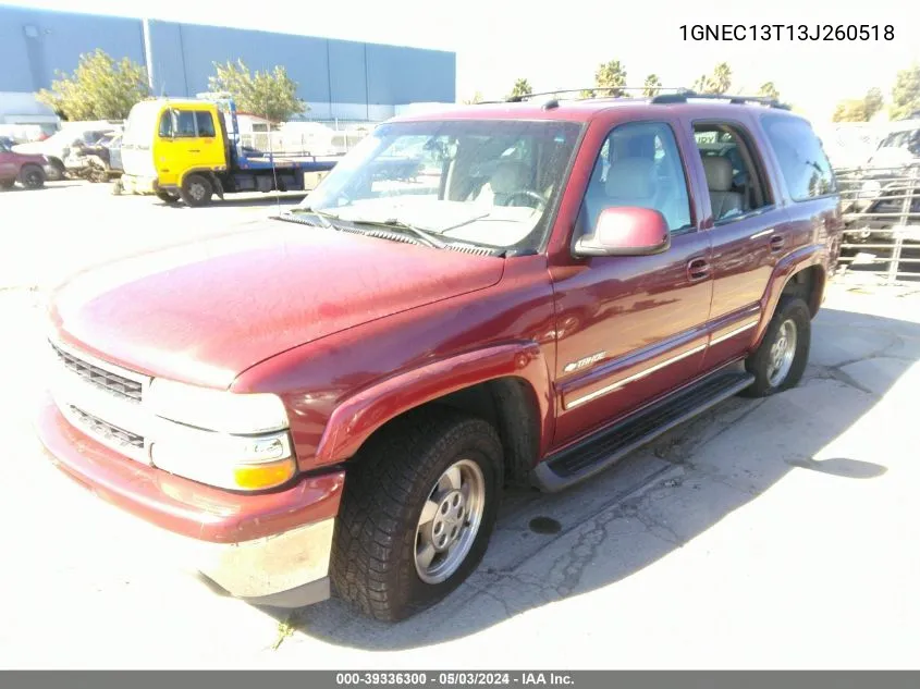 2003 Chevrolet Tahoe Lt VIN: 1GNEC13T13J260518 Lot: 39336300