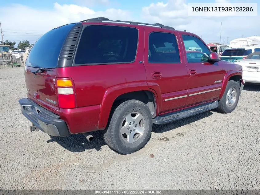 2003 Chevrolet Tahoe Lt VIN: 1GNEK13T93R128286 Lot: 39411115