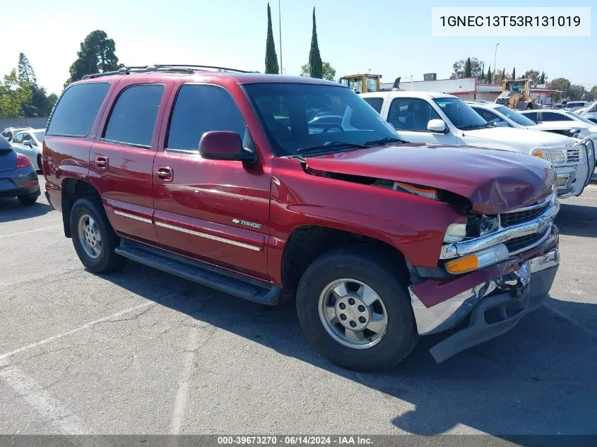 1GNEC13T53R131019 2003 Chevrolet Tahoe Lt