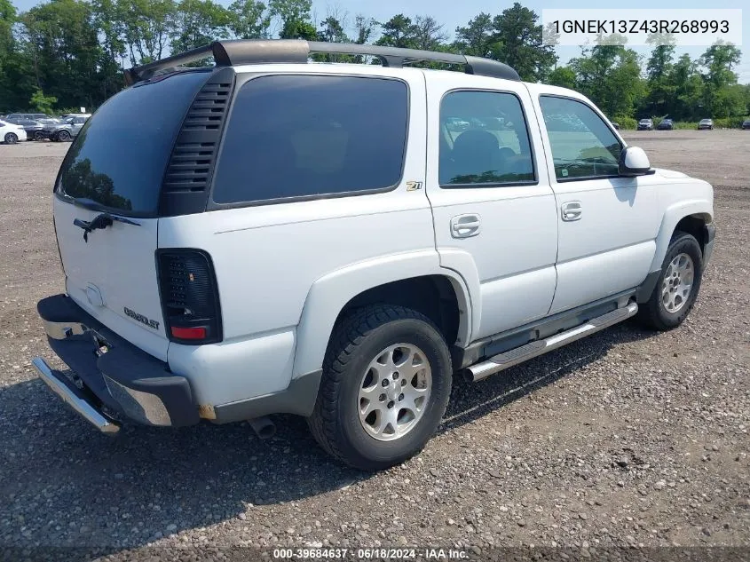 2003 Chevrolet Tahoe Z71 VIN: 1GNEK13Z43R268993 Lot: 39684637