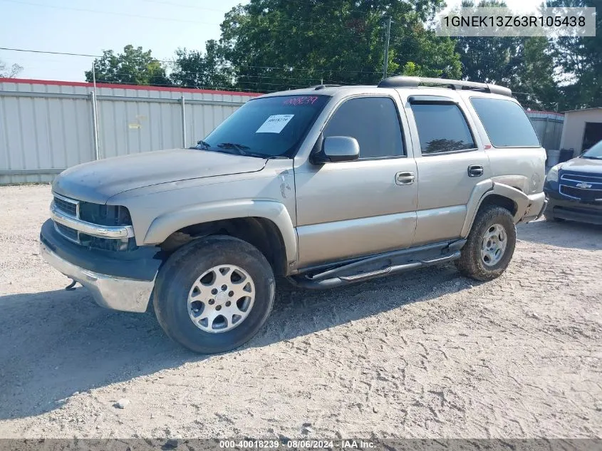 2003 Chevrolet Tahoe Z71 VIN: 1GNEK13Z63R105438 Lot: 40018239