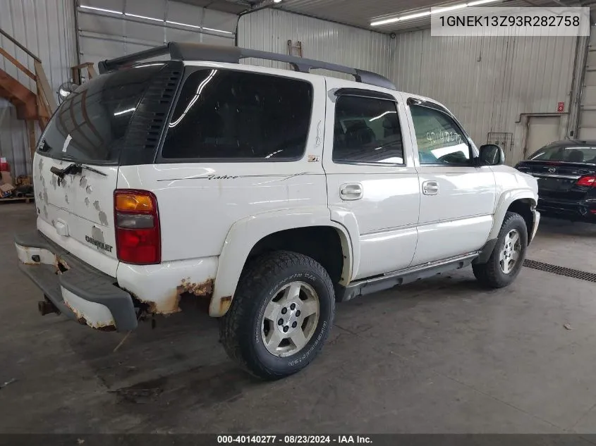 2003 Chevrolet Tahoe Z71 VIN: 1GNEK13Z93R282758 Lot: 40140277