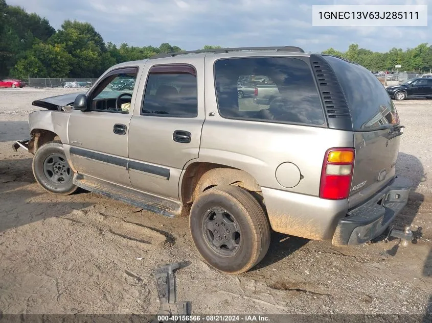 2003 Chevrolet Tahoe C1500 VIN: 1GNEC13V63J285111 Lot: 40156566