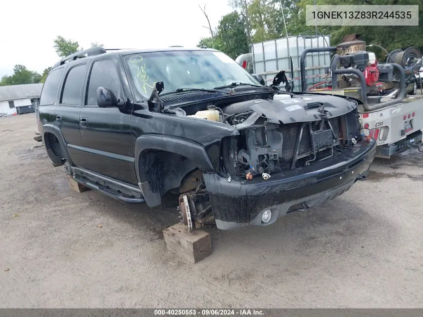 2003 Chevrolet Tahoe Z71 VIN: 1GNEK13Z83R244535 Lot: 40250553