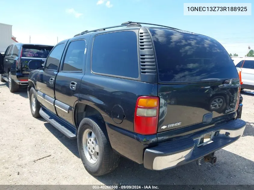 2003 Chevrolet Tahoe Ls VIN: 1GNEC13Z73R188925 Lot: 40266508