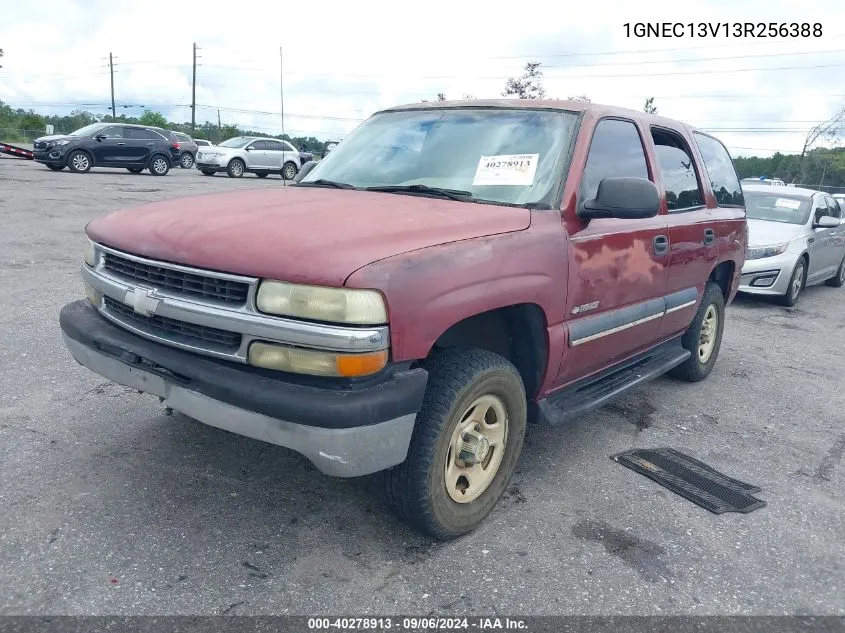 2003 Chevrolet Tahoe Ls VIN: 1GNEC13V13R256388 Lot: 40278913