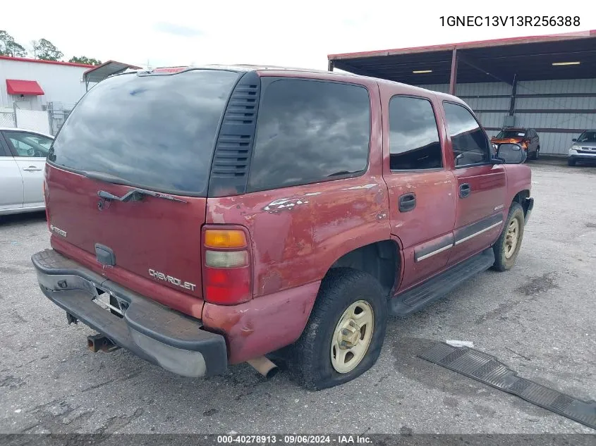 2003 Chevrolet Tahoe Ls VIN: 1GNEC13V13R256388 Lot: 40278913