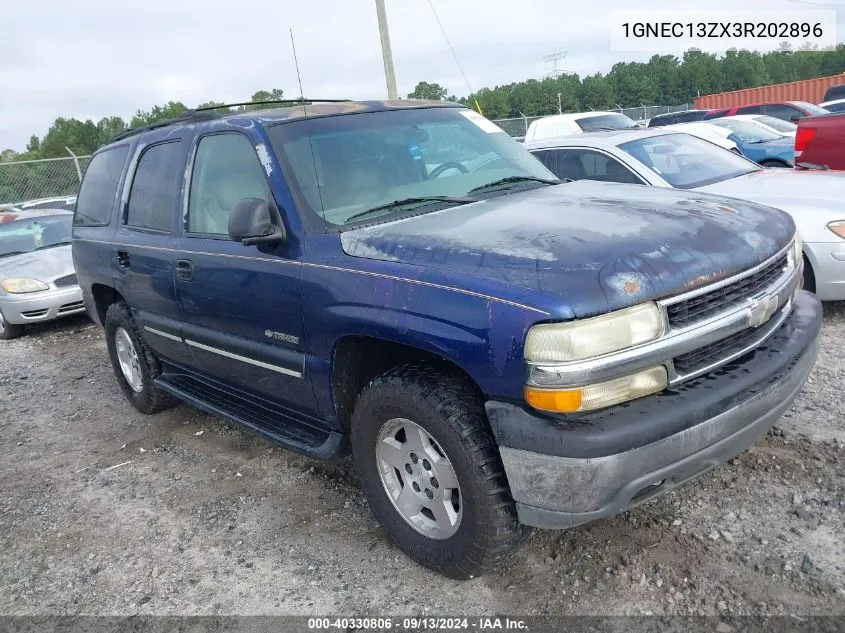 2003 Chevrolet Tahoe Ls VIN: 1GNEC13ZX3R202896 Lot: 40330806