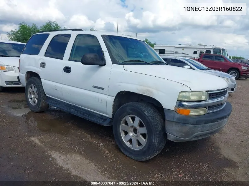 1GNEC13Z03R160822 2003 Chevrolet Tahoe Ls