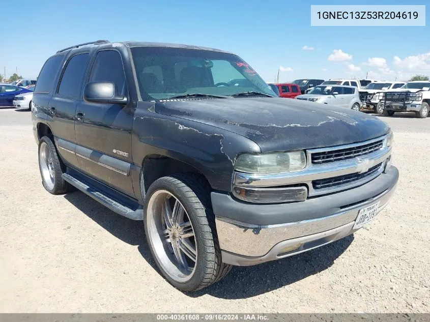 2003 Chevrolet Tahoe Ls VIN: 1GNEC13Z53R204619 Lot: 40361608