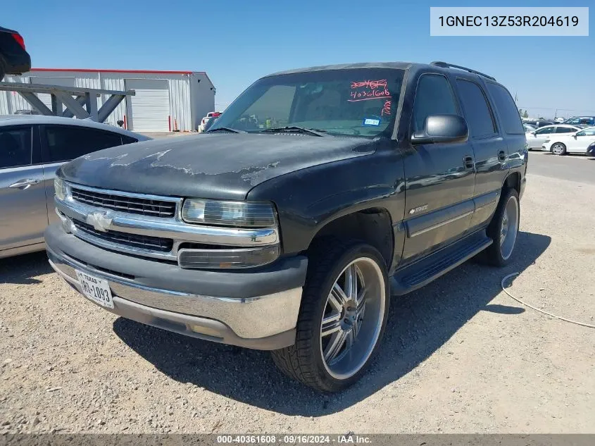 2003 Chevrolet Tahoe Ls VIN: 1GNEC13Z53R204619 Lot: 40361608