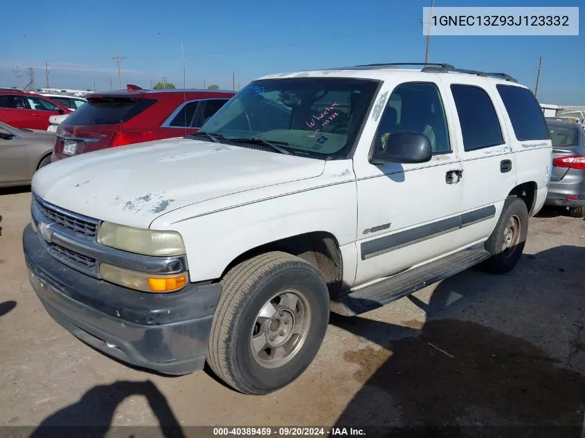 2003 Chevrolet Tahoe Ls VIN: 1GNEC13Z93J123332 Lot: 40389459