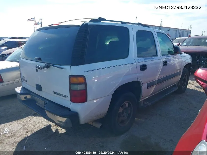 2003 Chevrolet Tahoe Ls VIN: 1GNEC13Z93J123332 Lot: 40389459