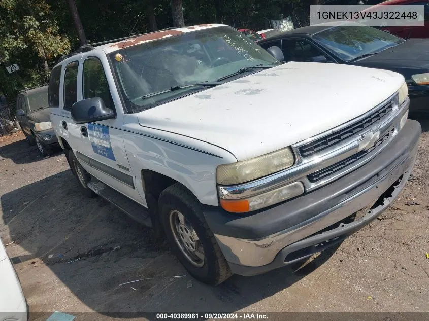 1GNEK13V43J322448 2003 Chevrolet Tahoe Ls