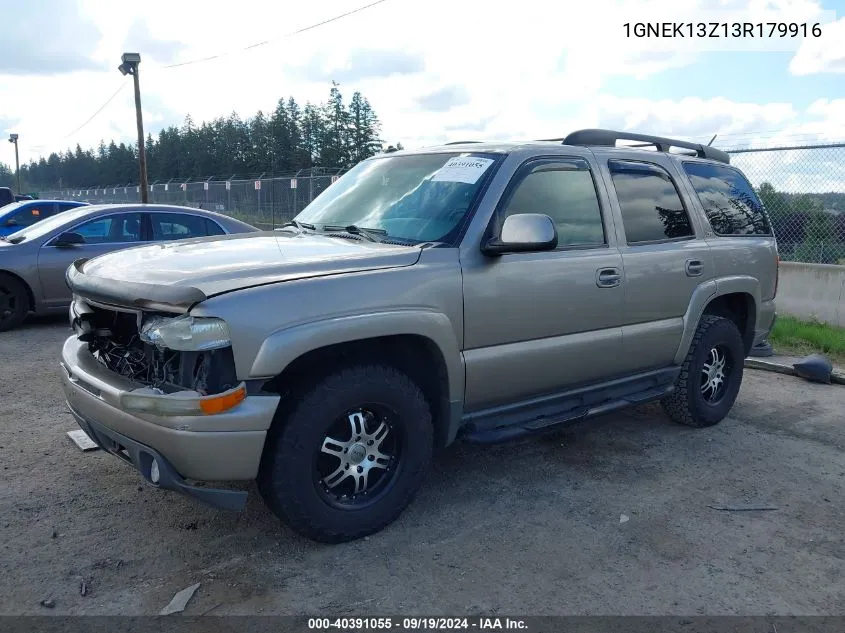 2003 Chevrolet Tahoe Z71 VIN: 1GNEK13Z13R179916 Lot: 40391055