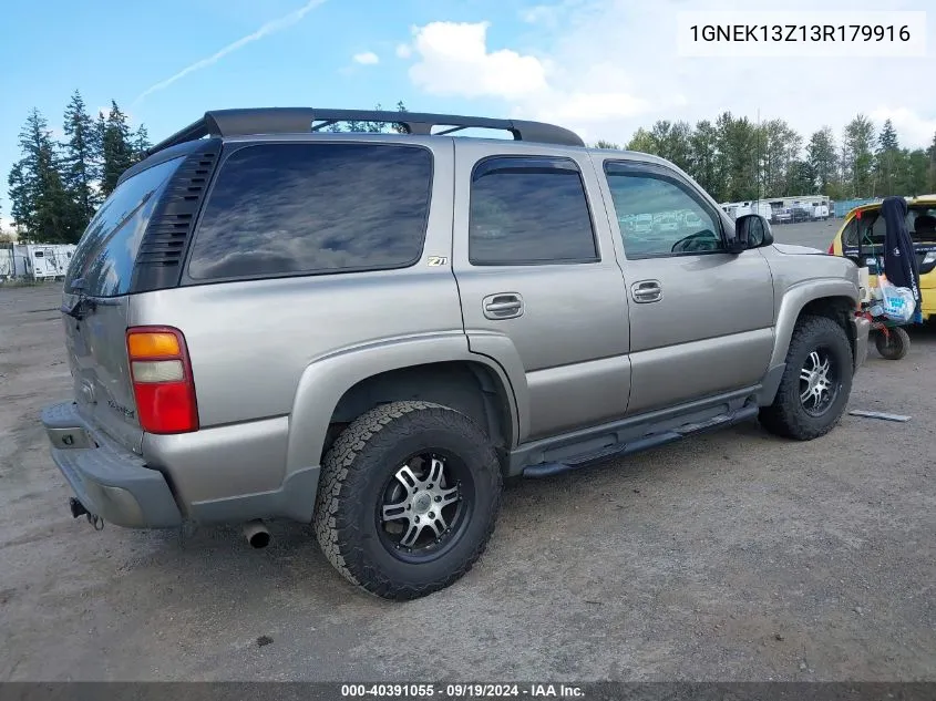 2003 Chevrolet Tahoe Z71 VIN: 1GNEK13Z13R179916 Lot: 40391055