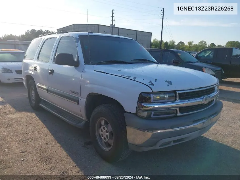 2003 Chevrolet Tahoe Ls VIN: 1GNEC13Z23R226268 Lot: 40408099