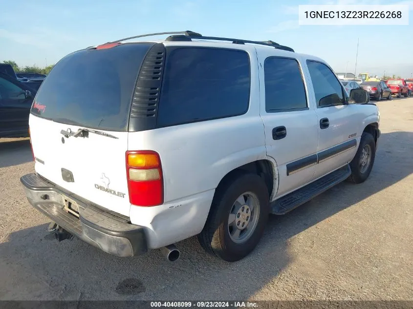 2003 Chevrolet Tahoe Ls VIN: 1GNEC13Z23R226268 Lot: 40408099