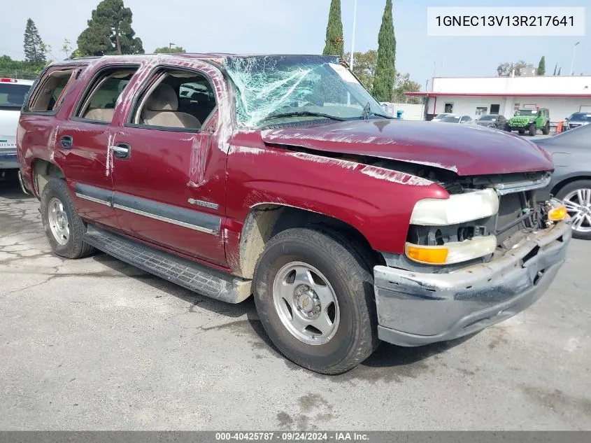 1GNEC13V13R217641 2003 Chevrolet Tahoe Ls