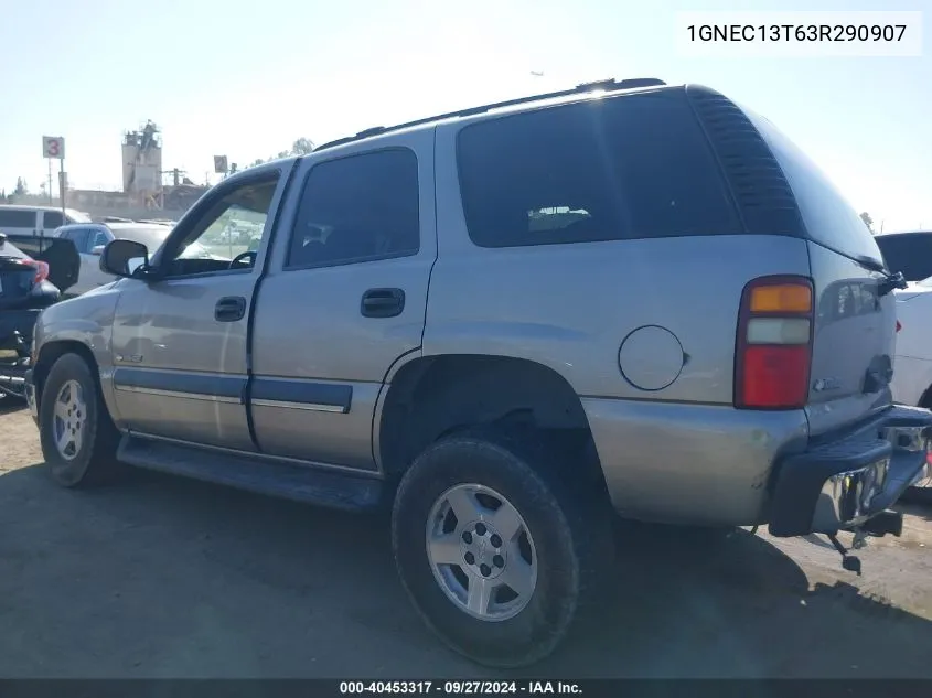 2003 Chevrolet Tahoe Ls VIN: 1GNEC13T63R290907 Lot: 40453317