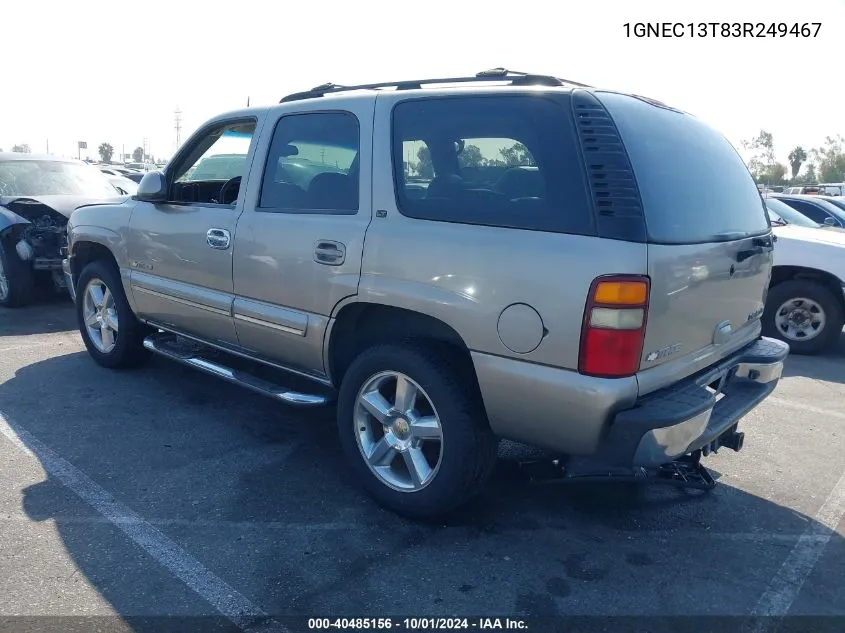 2003 Chevrolet Tahoe Lt VIN: 1GNEC13T83R249467 Lot: 40485156