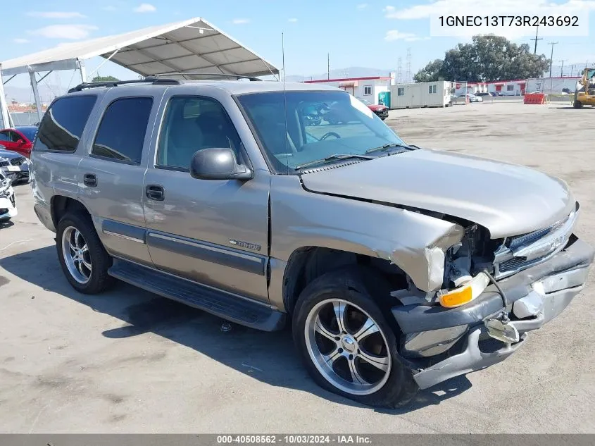 2003 Chevrolet Tahoe Ls VIN: 1GNEC13T73R243692 Lot: 40508562