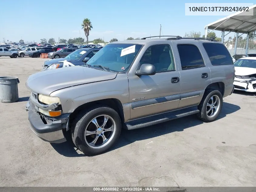 1GNEC13T73R243692 2003 Chevrolet Tahoe Ls