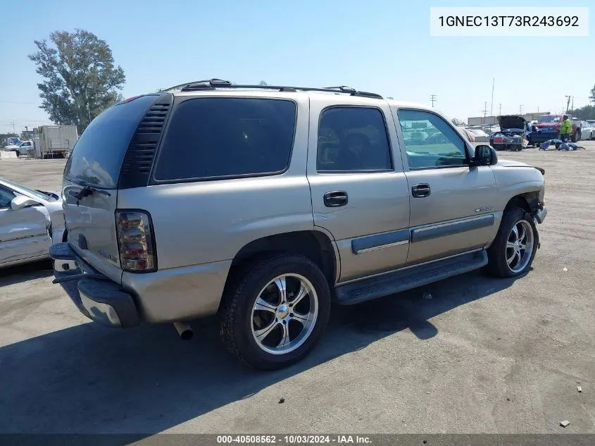 2003 Chevrolet Tahoe Ls VIN: 1GNEC13T73R243692 Lot: 40508562