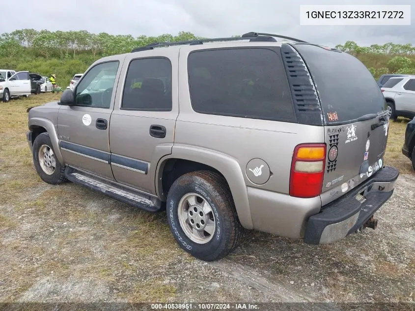 2003 Chevrolet Tahoe Ls VIN: 1GNEC13Z33R217272 Lot: 40538951