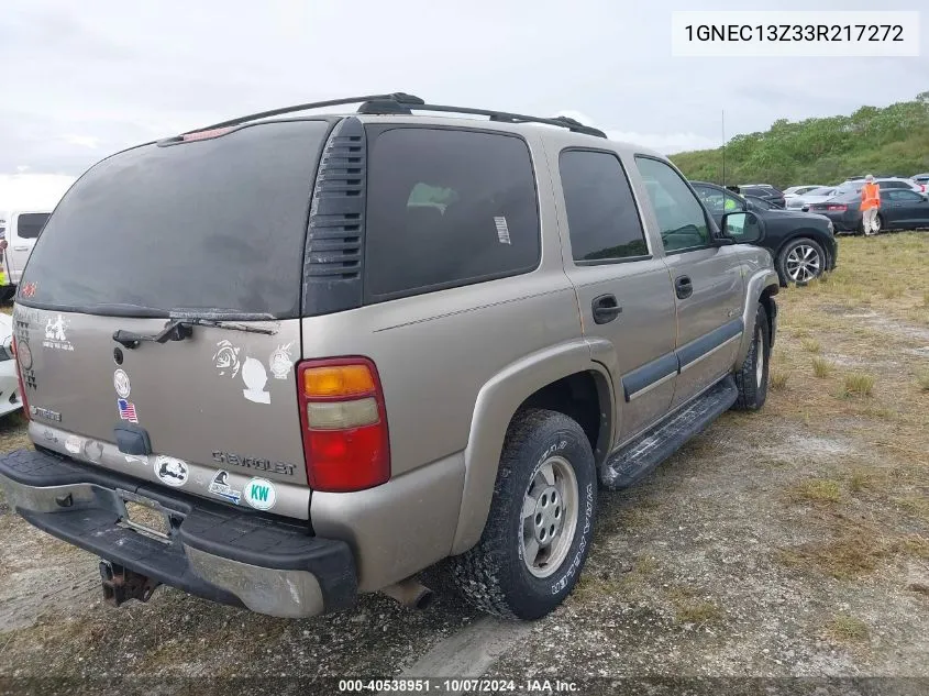 2003 Chevrolet Tahoe Ls VIN: 1GNEC13Z33R217272 Lot: 40538951