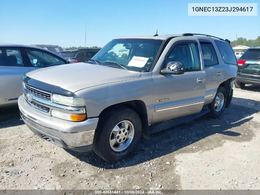 2003 Chevrolet Tahoe Lt VIN: 1GNEC13Z23J294617 Lot: 40551441