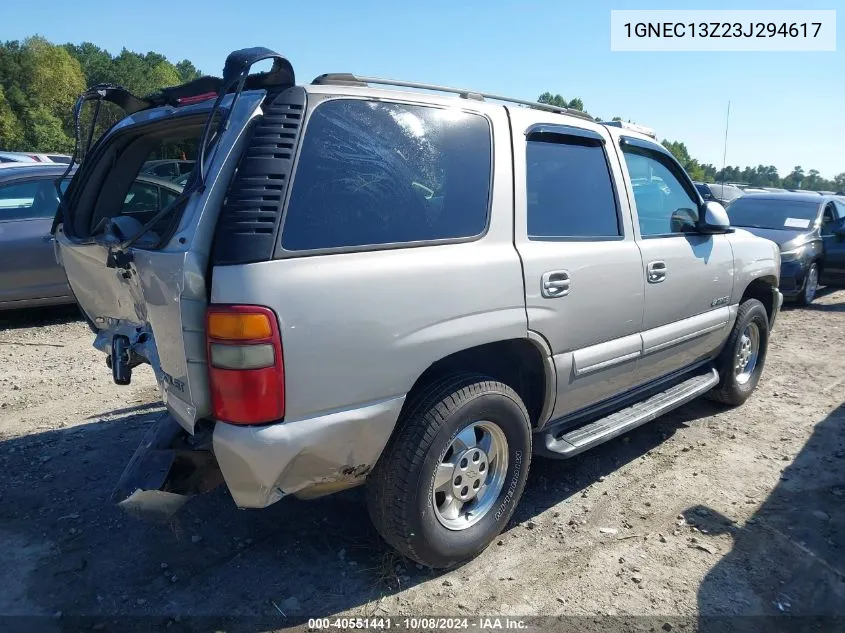 2003 Chevrolet Tahoe Lt VIN: 1GNEC13Z23J294617 Lot: 40551441