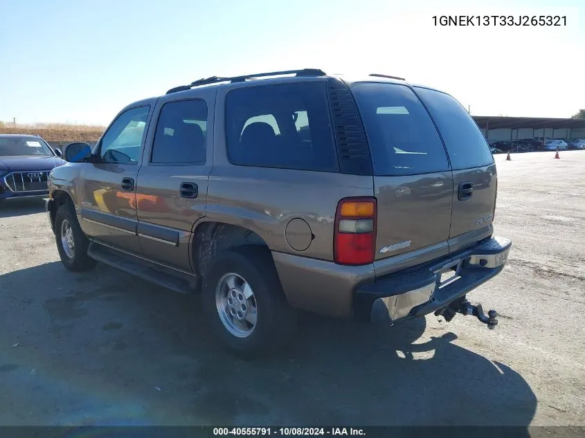 2003 Chevrolet Tahoe Ls VIN: 1GNEK13T33J265321 Lot: 40555791