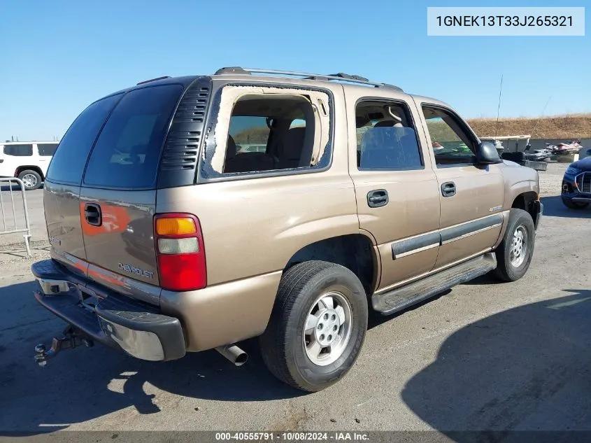 2003 Chevrolet Tahoe Ls VIN: 1GNEK13T33J265321 Lot: 40555791