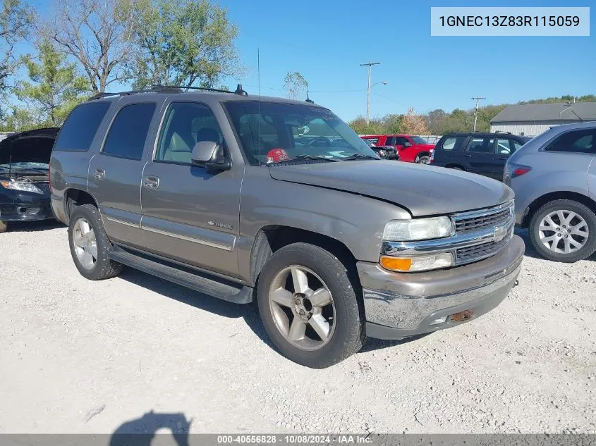 2003 Chevrolet Tahoe Lt VIN: 1GNEC13Z83R115059 Lot: 40556828