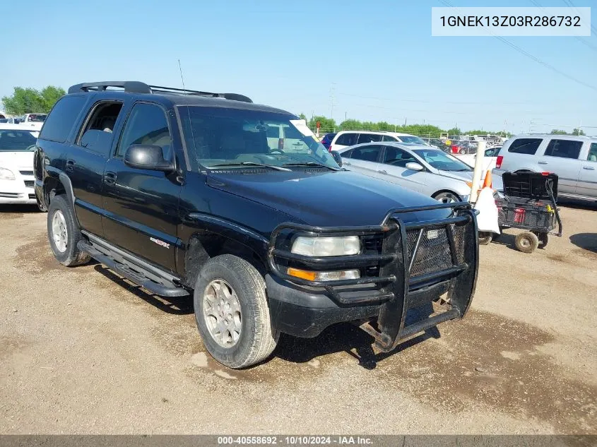 2003 Chevrolet Tahoe Z71 VIN: 1GNEK13Z03R286732 Lot: 40558692