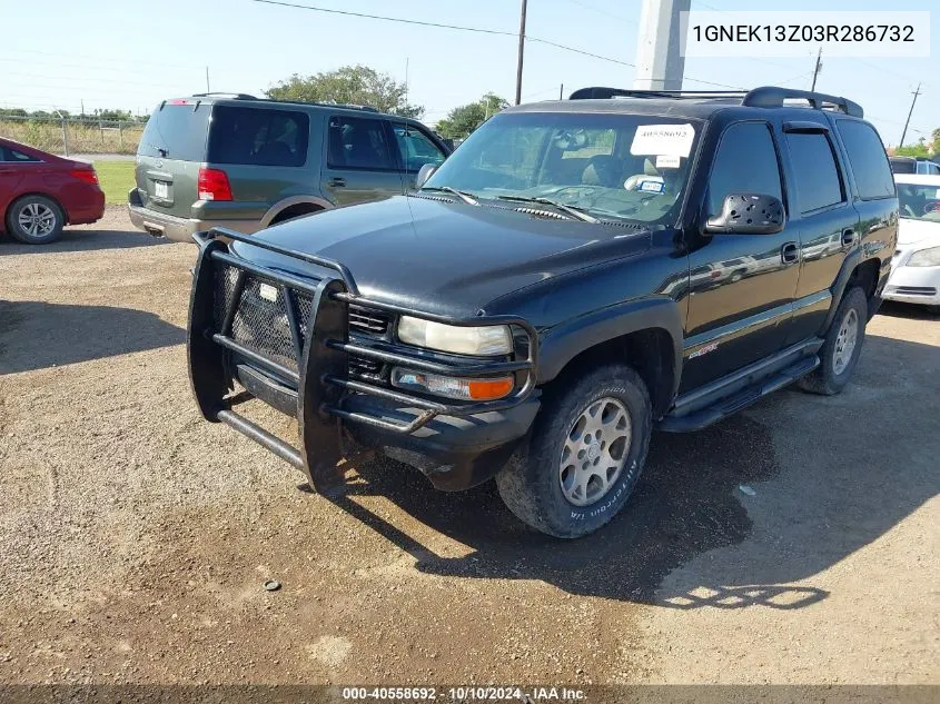 2003 Chevrolet Tahoe Z71 VIN: 1GNEK13Z03R286732 Lot: 40558692