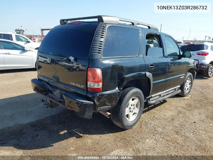 2003 Chevrolet Tahoe Z71 VIN: 1GNEK13Z03R286732 Lot: 40558692