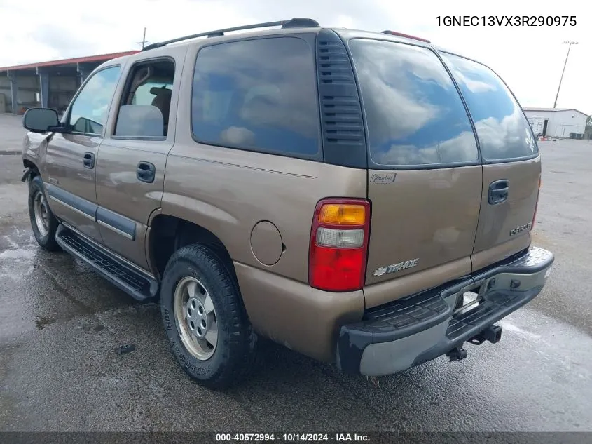 2003 Chevrolet Tahoe Ls VIN: 1GNEC13VX3R290975 Lot: 40572994