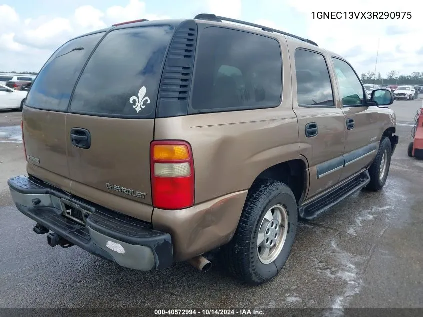 2003 Chevrolet Tahoe Ls VIN: 1GNEC13VX3R290975 Lot: 40572994