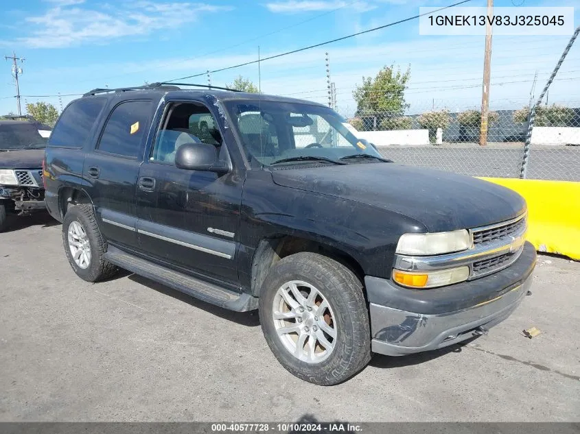 2003 Chevrolet Tahoe Ls VIN: 1GNEK13V83J325045 Lot: 40577728