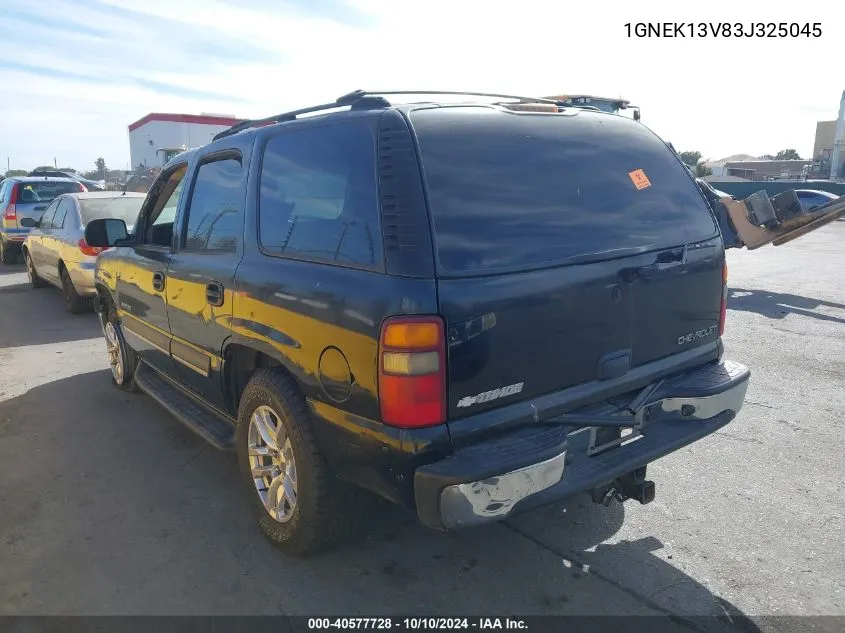 2003 Chevrolet Tahoe Ls VIN: 1GNEK13V83J325045 Lot: 40577728