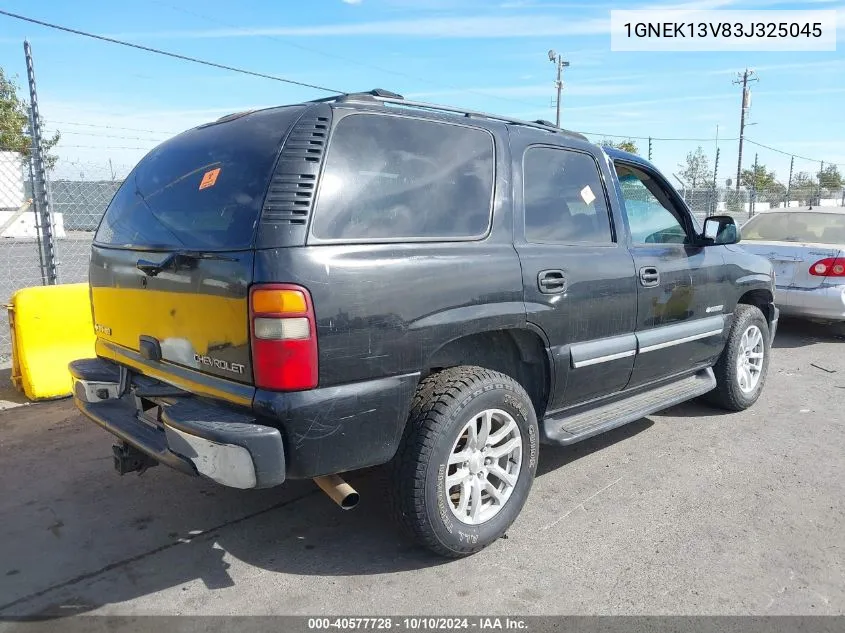 2003 Chevrolet Tahoe Ls VIN: 1GNEK13V83J325045 Lot: 40577728