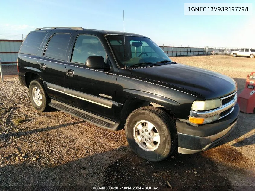 2003 Chevrolet Tahoe C1500 VIN: 1GNEC13V93R197798 Lot: 40580428