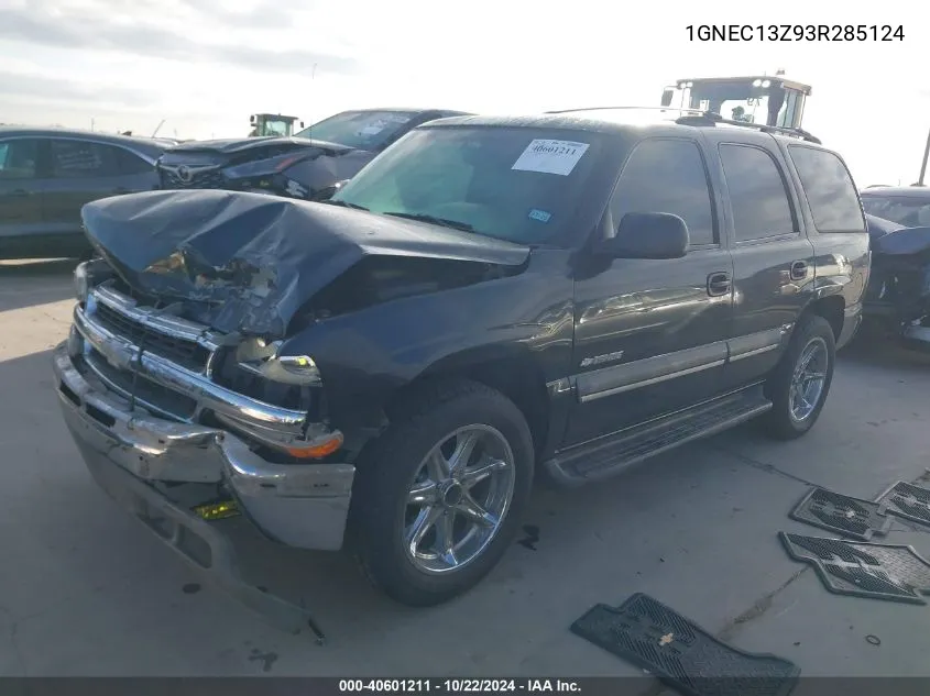 2003 Chevrolet Tahoe Ls VIN: 1GNEC13Z93R285124 Lot: 40601211